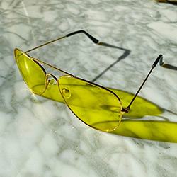 Buy Classic Aviator Sunglasses, in Yellow & Brass at The Surf Haberdashery