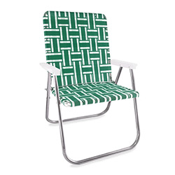 Buy a Magnum Aluminum Lawn Chair, in Green & White Stripe at The Surf Haberdashery