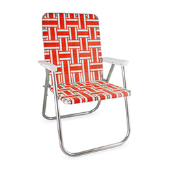 Buy a Magnum Aluminum Lawn Chair, in Orange & White Stripe at The Surf Haberdashery
