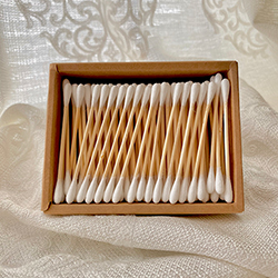 Buy Cotton Swabs on Bamboo Sticks Refill, in a Paper Box, 200 White Swabs at The Surf Haberdashery