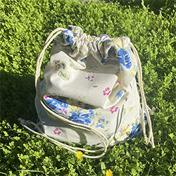 Buy a Floral Cotton Drawstring Bag or Backpack, 12” x 14.75” at The Surf Haberdashery