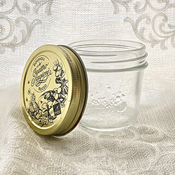 Buy a Glass Mason Jar, with a Gold Lid, 6.5oz at The Surf Haberdashery